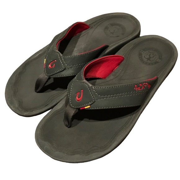 OluKai | Shoes | Olukai Kipi Hla Hawaiian Life Guard Assoc Black Grey  Sandals 3246c6c Size 9 | Poshmark